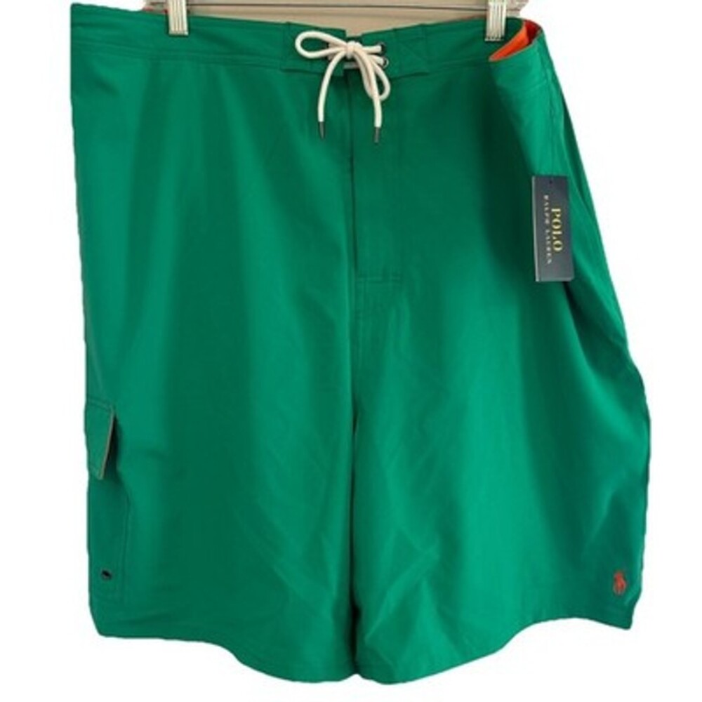 NWT Polo Ralph Lauren Mens 3LT Tall Kailua Board Shorts Beach Kelly Green 9"